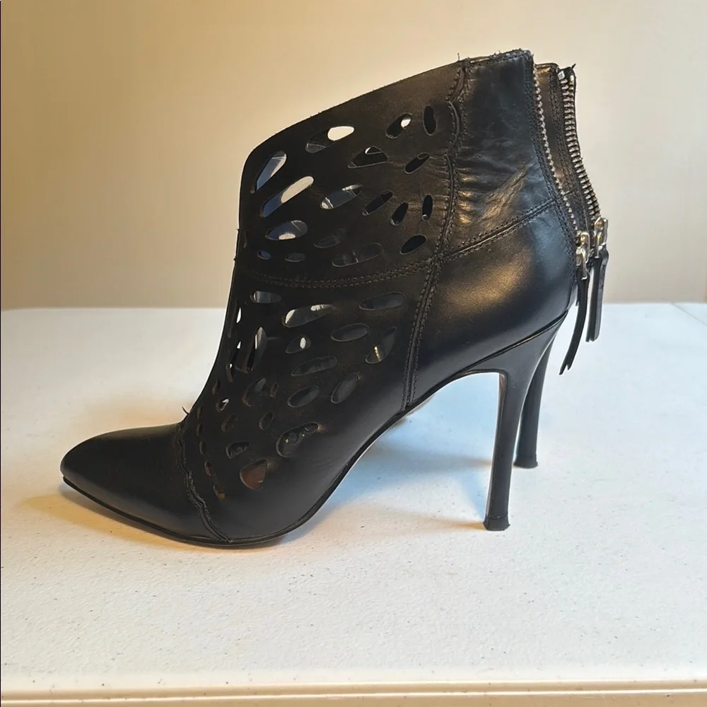 Black Cutout Ankle Boots